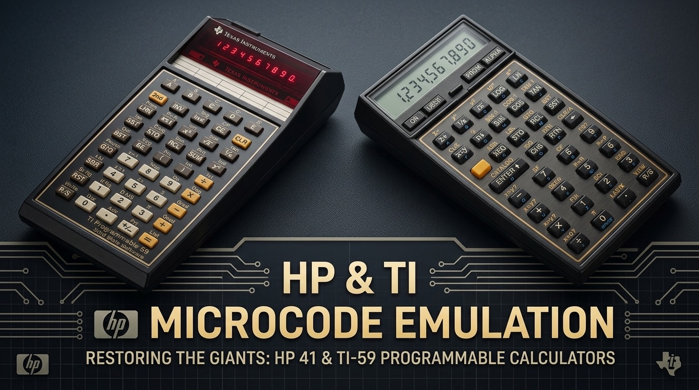 HP and TI microcode emulation - restoring the giants: HP-41 and TI-59 programmable calculators