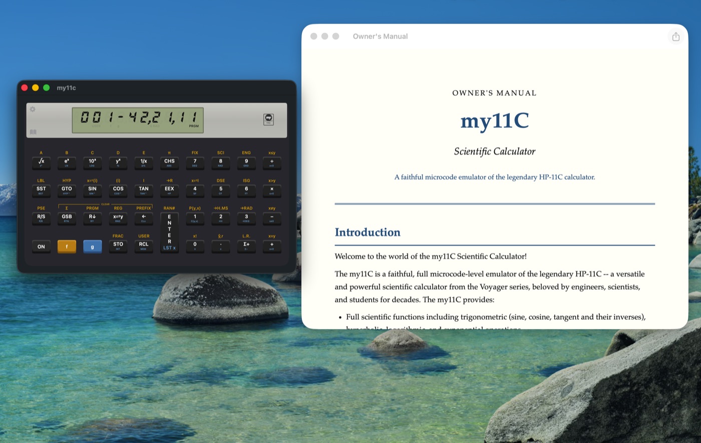 MY11C built-in owner's manual on macOS