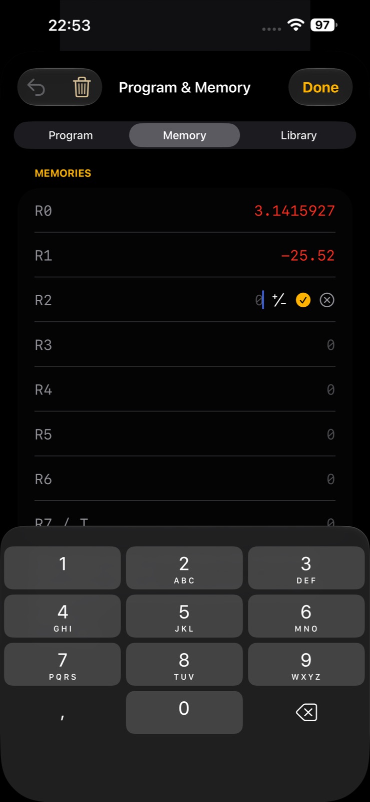 MY57 memory registers on iOS