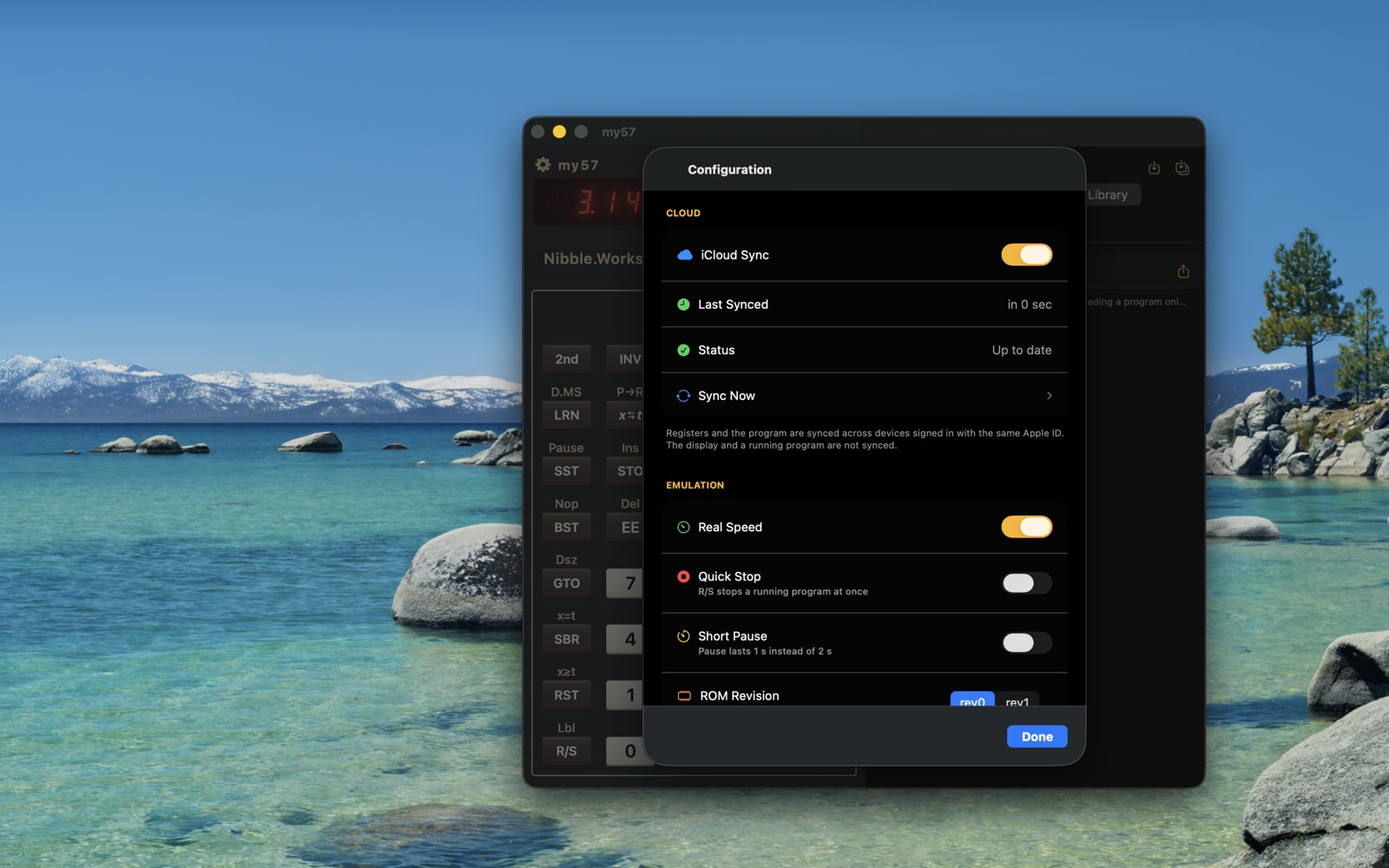 MY57 saved program library on macOS